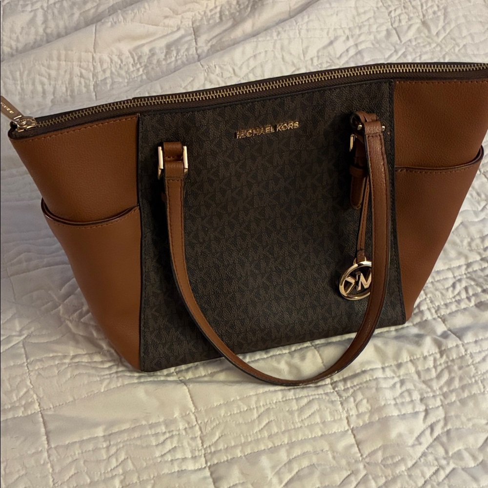 Michael Kors Tan and brown Tote Bag